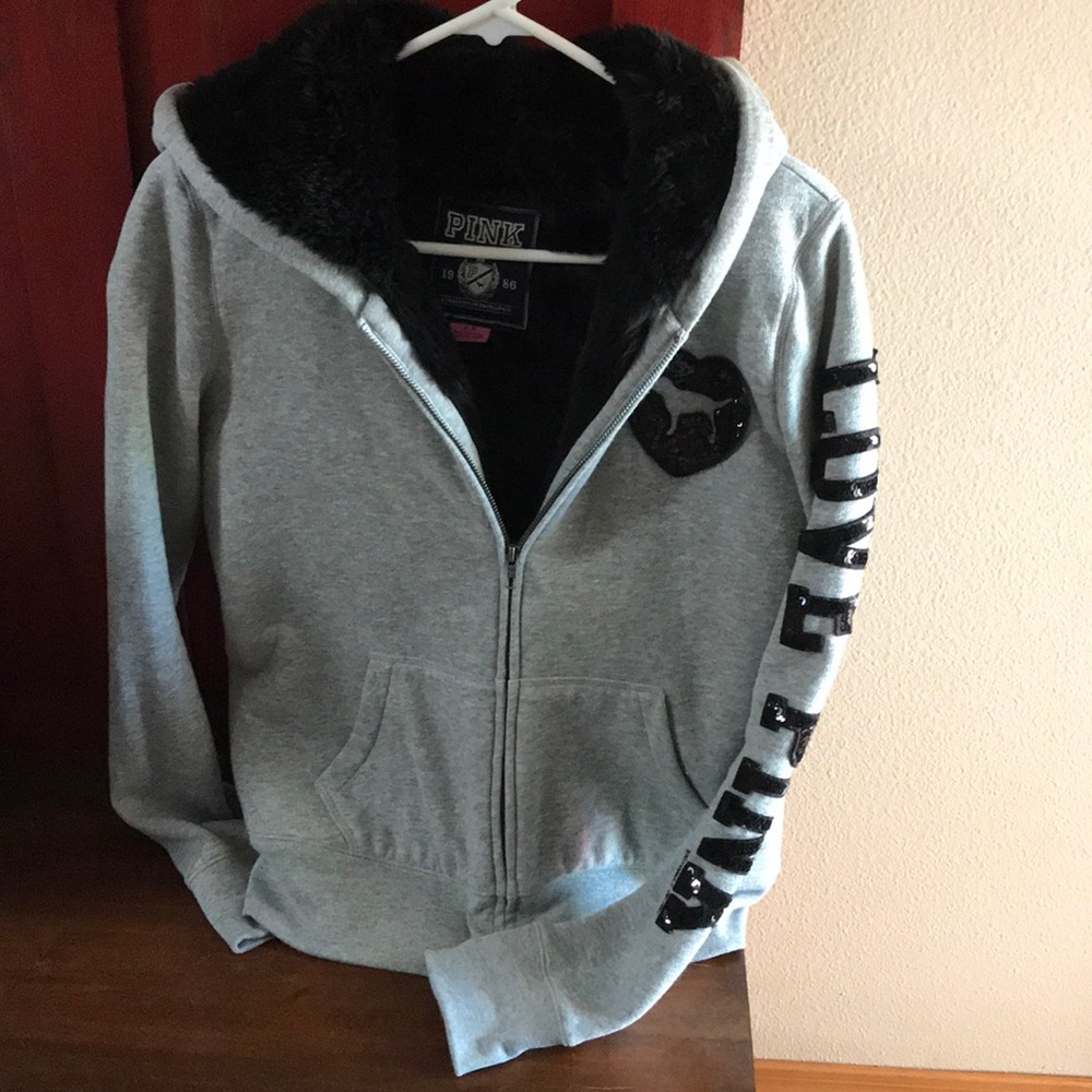 PINK sweatshirt with fur inner lining